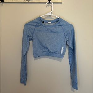 Blue Gymshark workout top